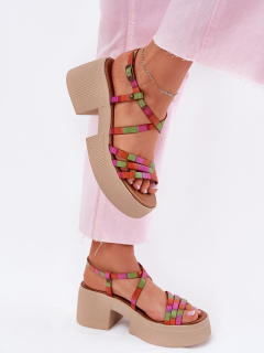 Sandály na podpatku model 215023 Step in style