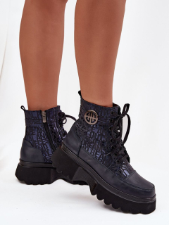 Boty na široké podrážce model 222950 Step in style